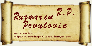 Ruzmarin Prvulović vizit kartica